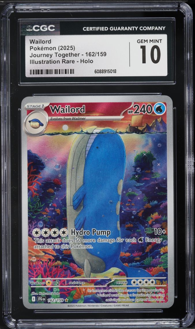 2025 #162 Wailord CGC 10 Jtg EN-Journey Together Pokemon
