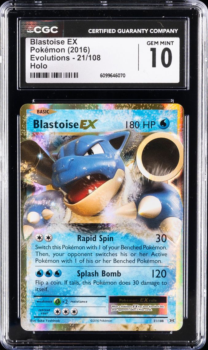 2016 #21 Blastoise EX CGC 10 XY Evolutions Pokemon