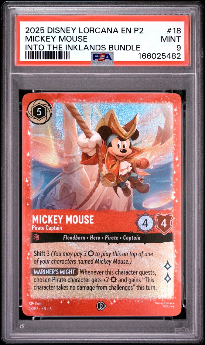 2025 #18 Mickey Mouse - Pirate Captain PSA 9 Disney Lorcana EN P2-Promo