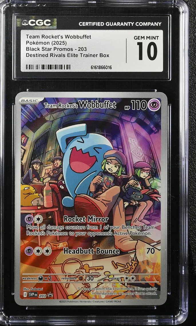 2025 #203 Team Rocket's Wobbuffet CGC 10 Black Star Promos - Scarlet & Violet SVP EN - English