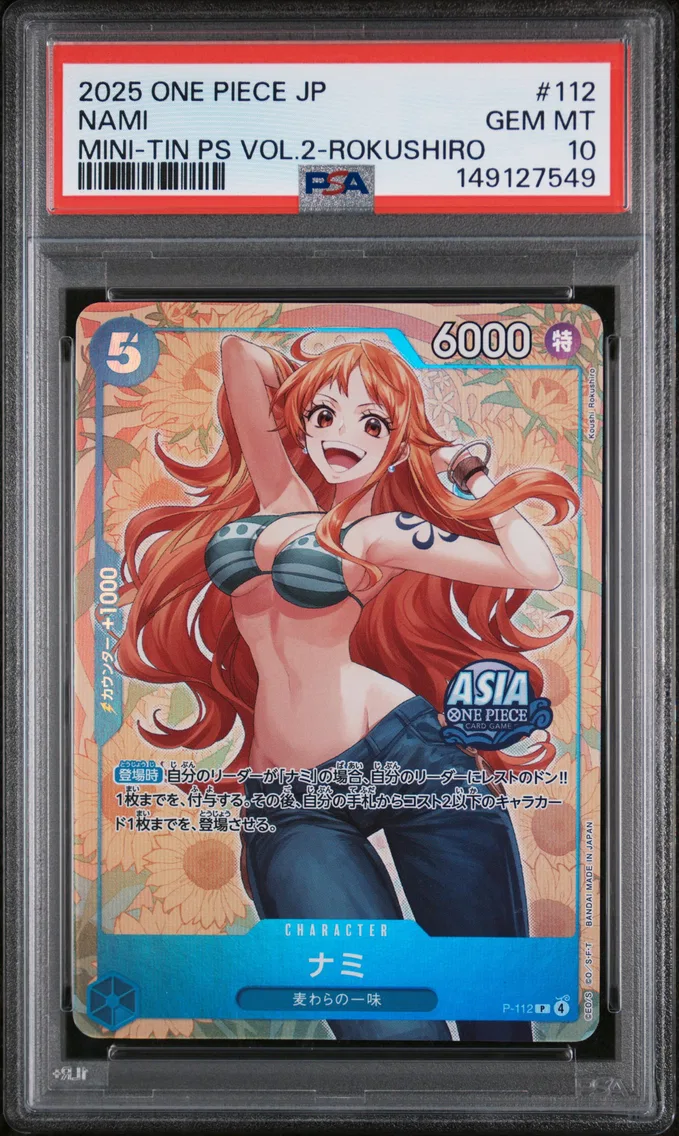 2025 #112 Nami PSA 10 One Piece Japanese Mini-Tin Pack Set Vol.2