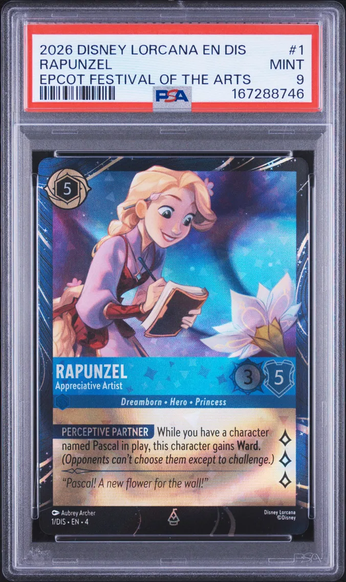 2026 #1 Rapunzel - Appreciative Artist PSA 9 Disney Lorcana EN Dis-Magical Places Promo