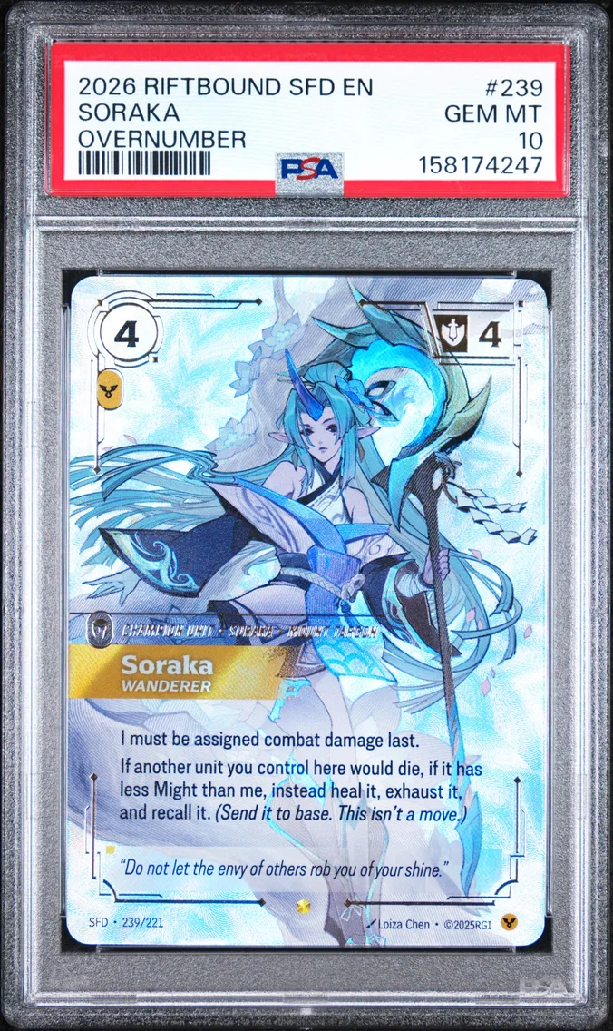 2026 #239 Soraka - Wanderer PSA 10 Riftbound: League of Legends Sfd-Spiritforged