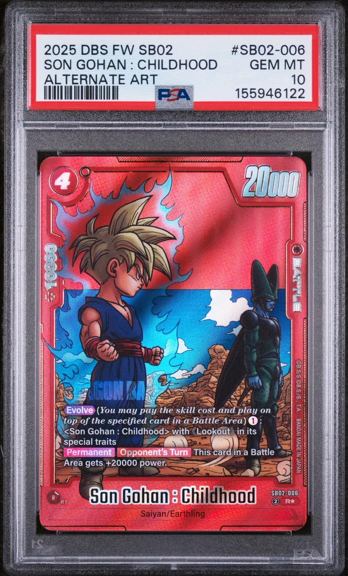 2025 #SB02-006 Son Gohan : Childhood PSA 10 Dragon Ball Super Card Game Fusion World Manga Booster 02