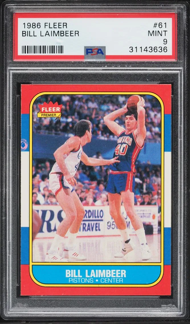 1986 Fleer Basketball Bill Laimbeer #61 PSA 9 MINT