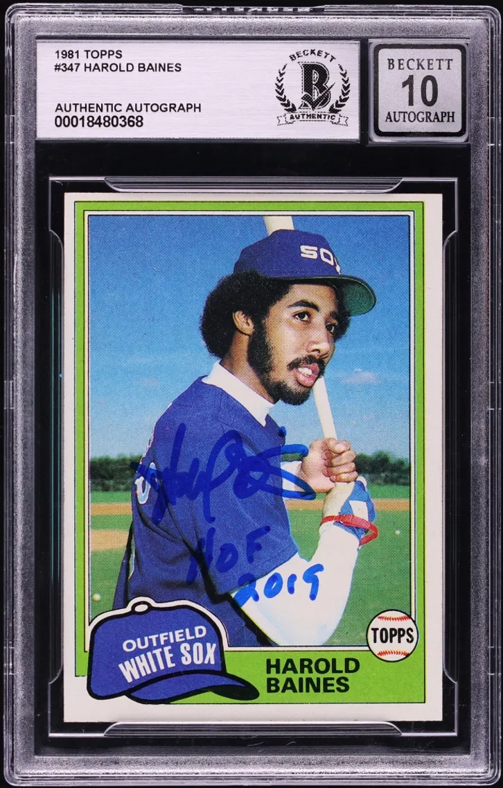 1981 #347 Topps Harold Baines ROOKIE BGS AUTH