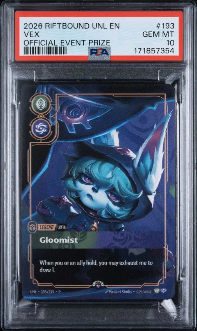 2026 #193 Vex - Gloomist PSA 10 Riftbound: League of Legends Unl-Unleashed Plated Legends