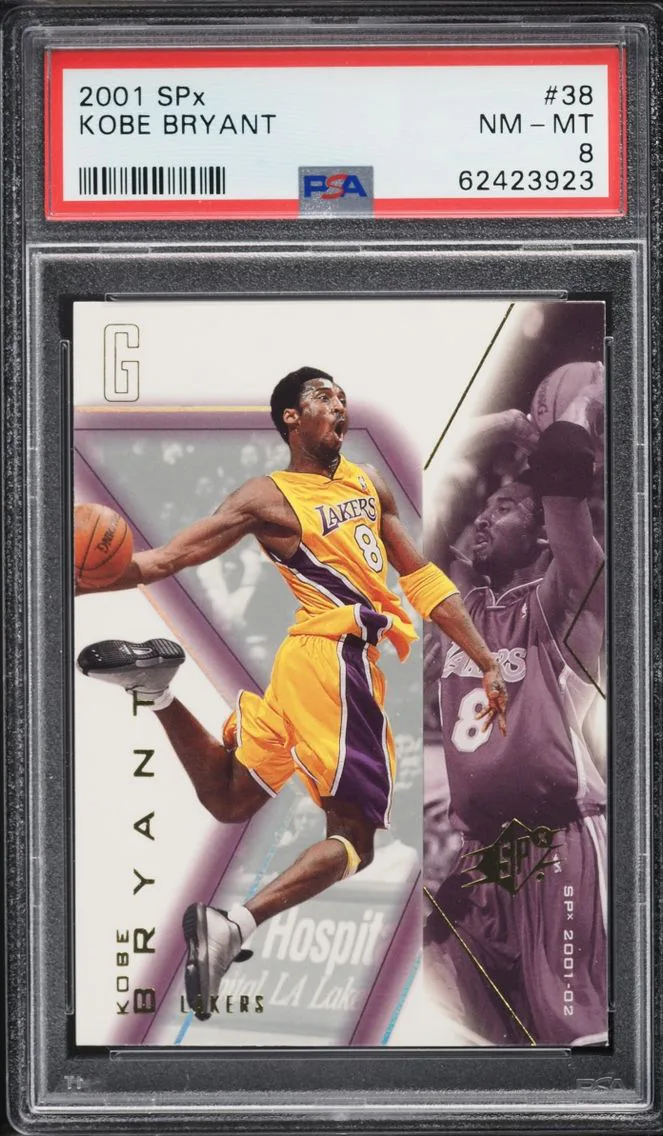 2001 #38 Kobe Bryant PSA 8 SPx Basketball