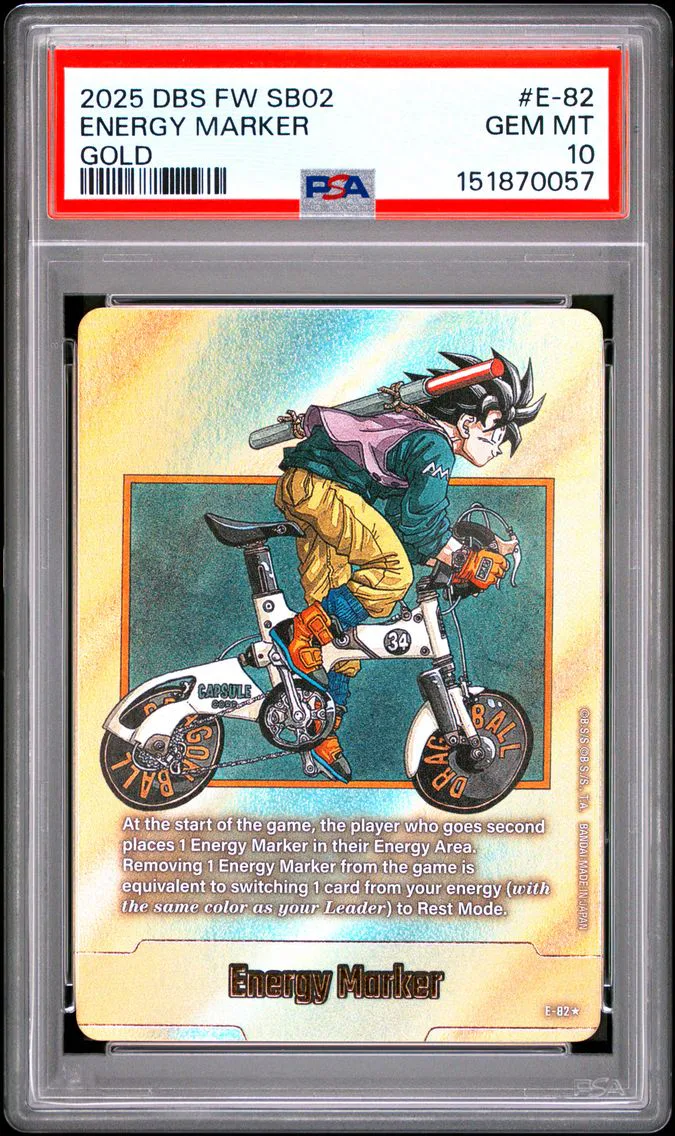 2025 #E-82 Energy Marker PSA 10 Dragon Ball Super Card Game Fusion World Manga Booster 02