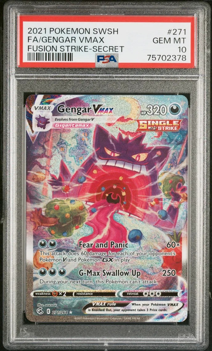 2021 #271 Full Art/Gengar Vmax PSA 10 Sword & Shield Fusion Strike