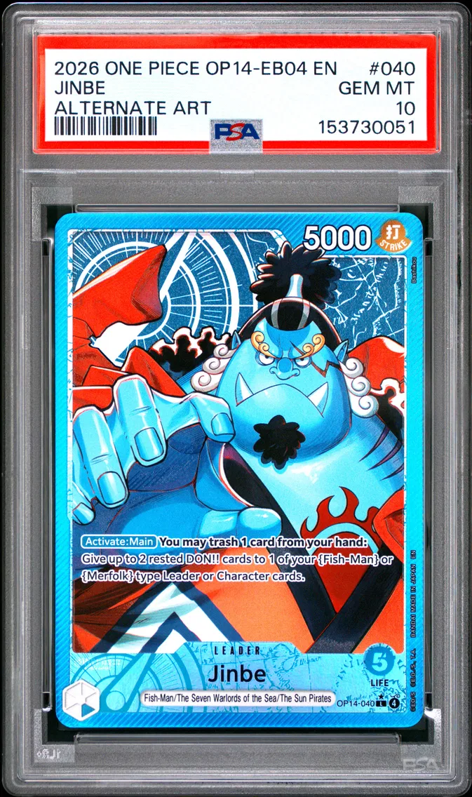 2026 #040 Jinbe PSA 10 One Piece OP14-EB04-the Azure Sea's Seven