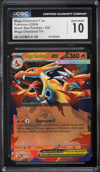 2026 Pokemon Mega Evolution Black Star Promo Tin Mega Charizard Y ex #30 CGC 10 GEM MINT