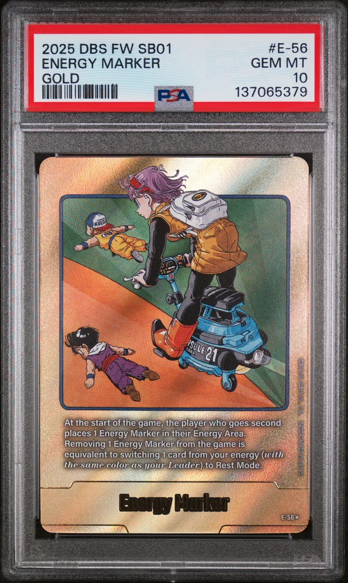 2025 #E-56 Energy Marker PSA 10 Dragon Ball Super Card Game Fusion World Manga Booster 01