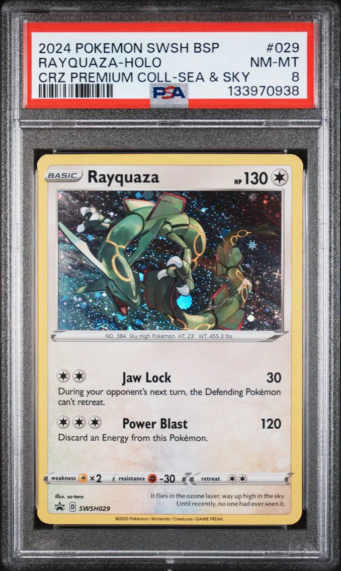 2024 #029 Rayquaza-Holo PSA 8 Swsh Black Star Promo