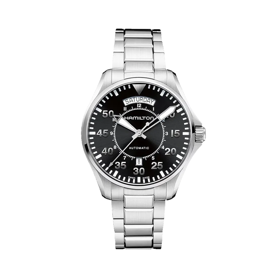 Hamilton Khaki Aviation Pilot Day Date Auto 42mm - Black on Bracelet