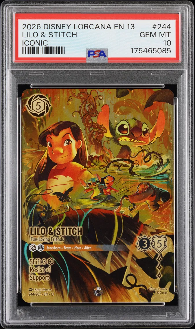 2026 #244 Lilo & Stitch - Fun Loving Friends PSA 10 Disney Lorcana EN 13-Attack of the Vine!