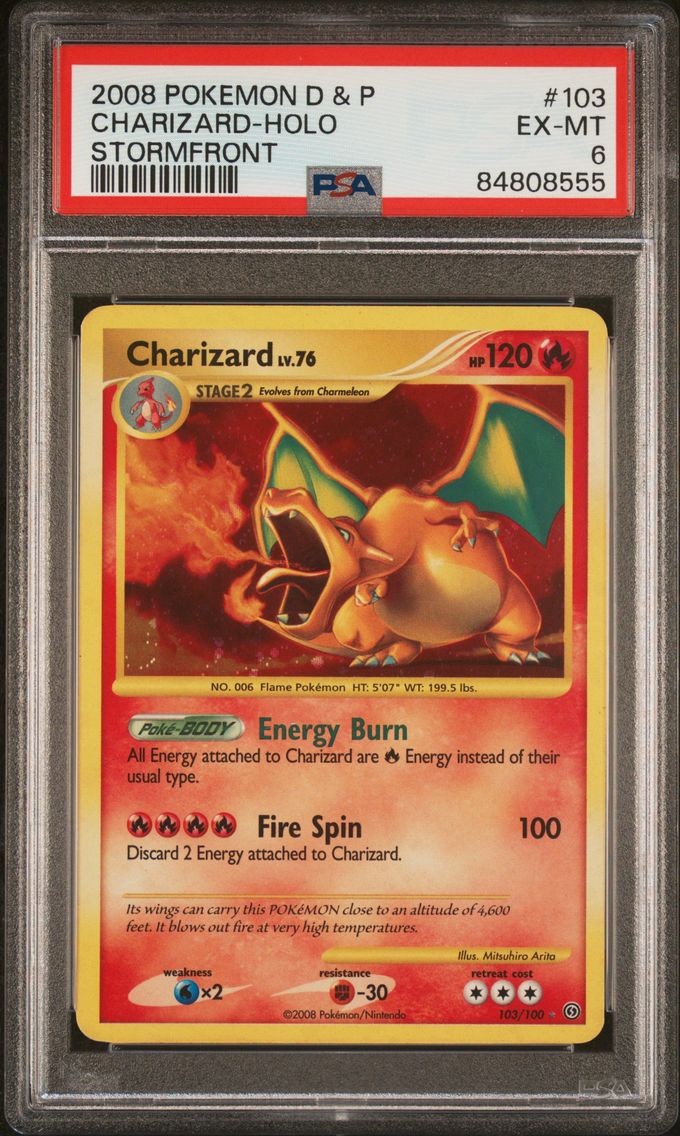 2008 #103 CHARIZARD-HOLO PSA 6 DIAMOND & PEARL STORMFRONT POKEMON