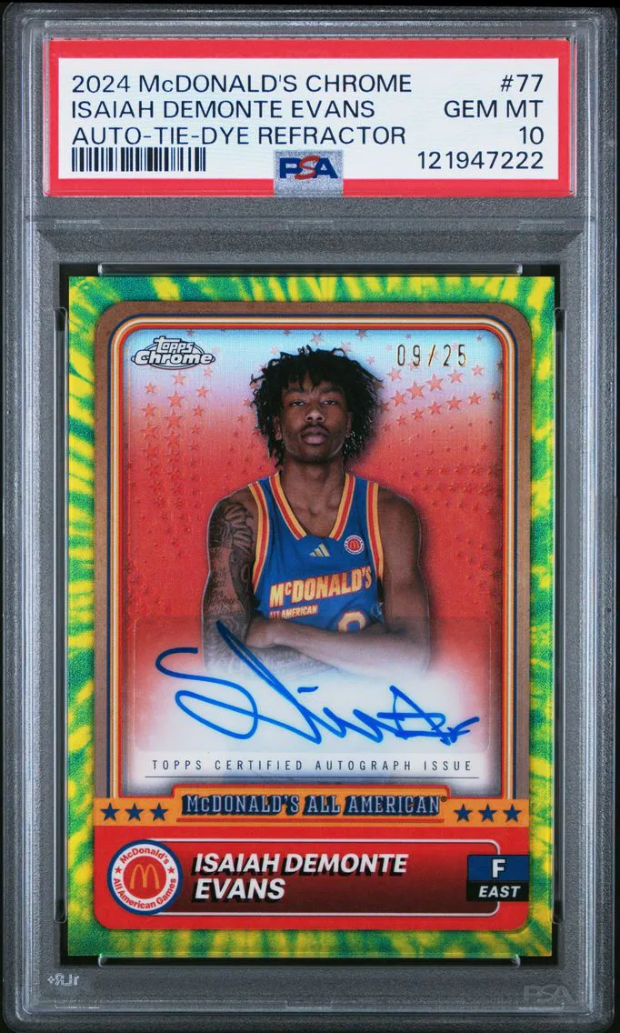 2024 #77 Isaiah Demonte Evans PSA 10 Topps Chrome McDonald's All American