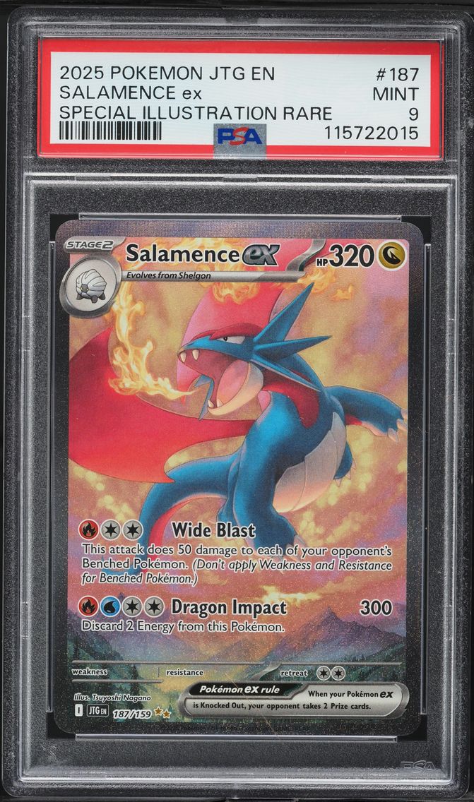 2025 #187 Salamence EX PSA 9 Jtg EN-Journey Together Pokemon
