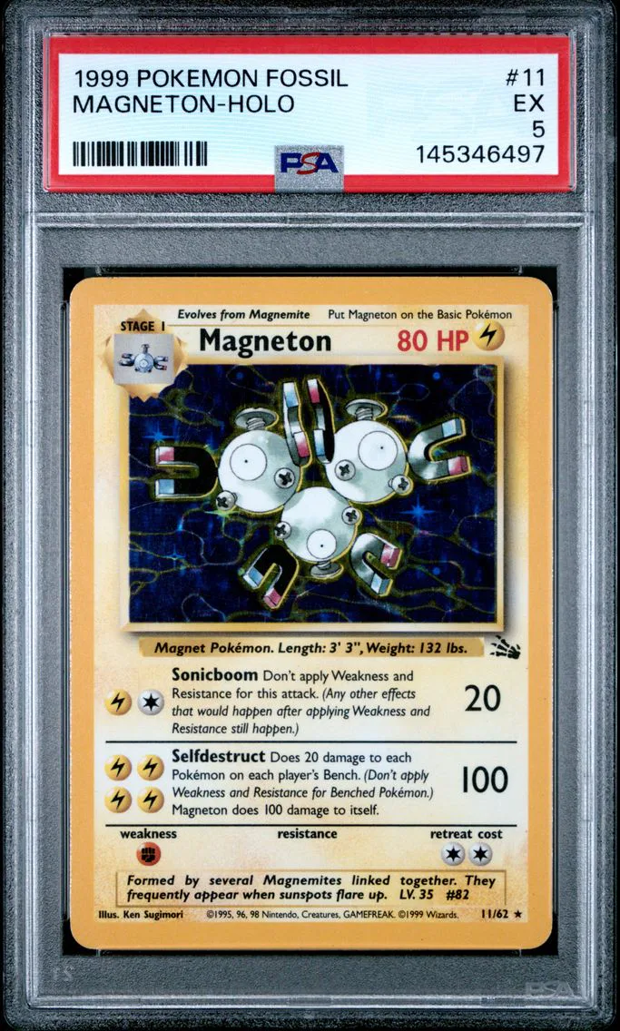 1999 #11 Magneton-Holo PSA 5 Fossil