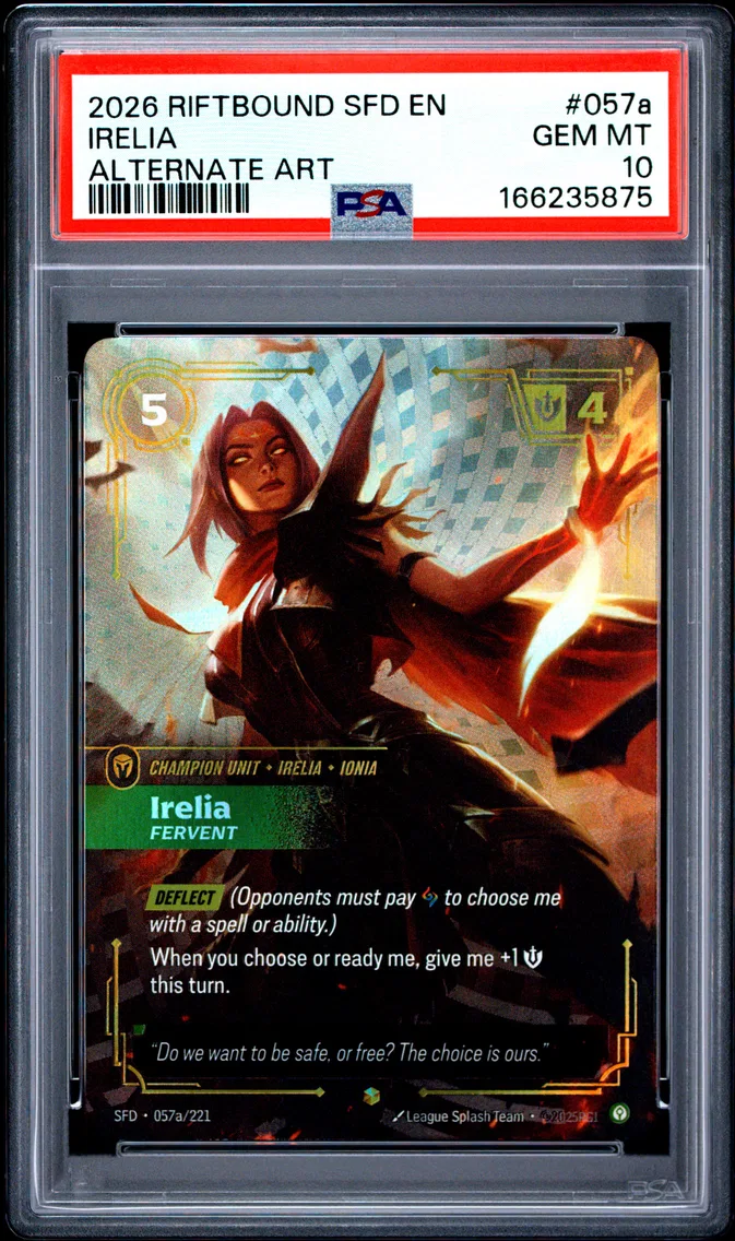 2026 #057a Irelia - Fervent PSA 10 Riftbound: League of Legends Sfd-Spiritforged
