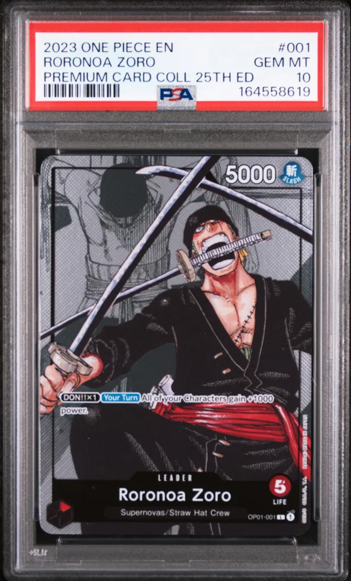 2023 #001 Roronoa Zoro PSA 10 One Piece Premium Card Collection 25th Edition