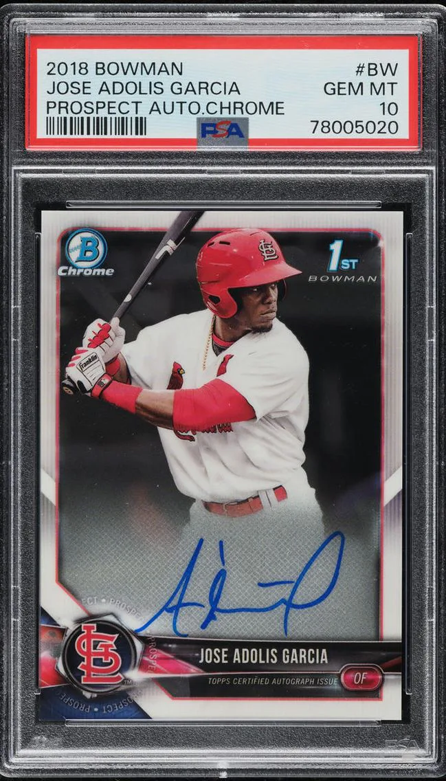 2018 #CPA-BW Jose Adolis Garcia PSA 10 Bowman Chrome PROSPECT AUTO