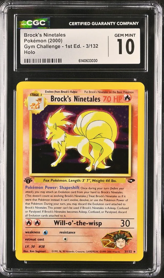 2000 #3 Brock's Ninetales CGC 10 Gym Challenge - 1st Edition - English