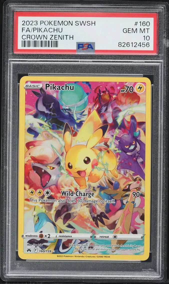 2023 #160 Full Art/Pikachu PSA 10 Sword and Shield Crown Zenith Pokemon