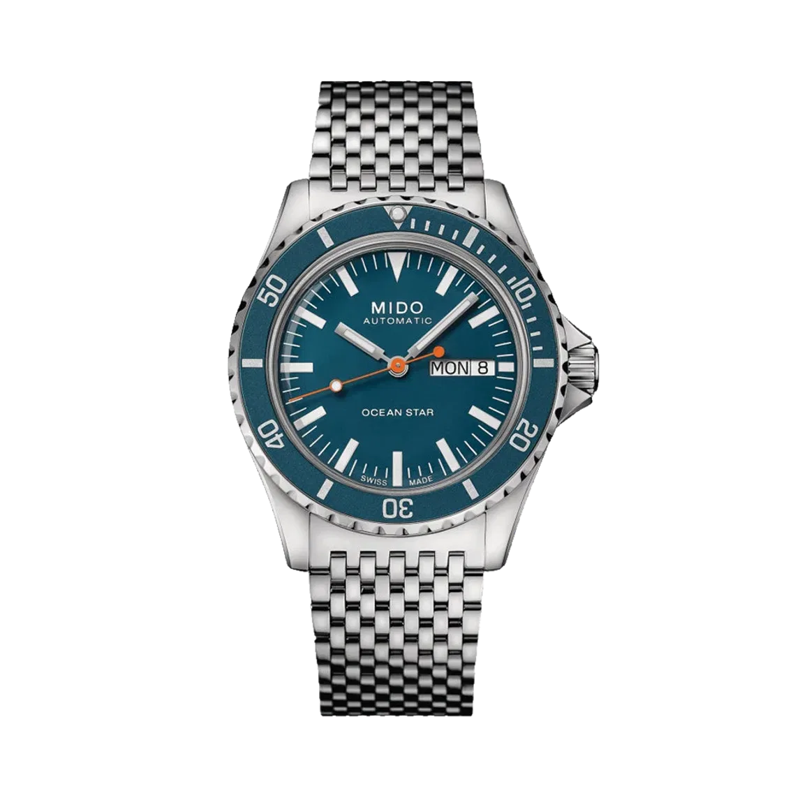 MIDO Ocean Star Tribute 40.5mm - Blue on Bracelet w/ Additional Fabric Strap