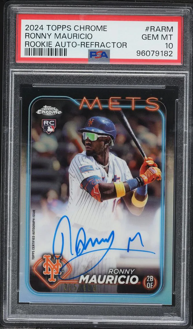 2024 #RARM Ronny Mauricio PSA 10 Topps Chrome Rookie Autographs Baseball