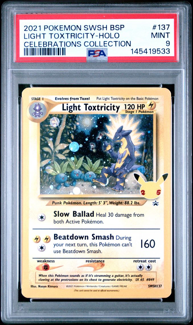 2021 #137 Light Toxtricity-Holo PSA 9 Swsh Black Star Promo Pokemon