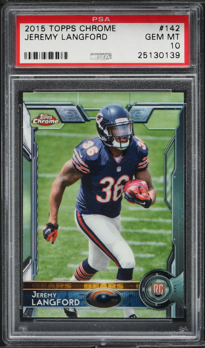 2015 Topps Chrome Jeremy Langford ROOKIE #142 PSA 10 GEM MINT