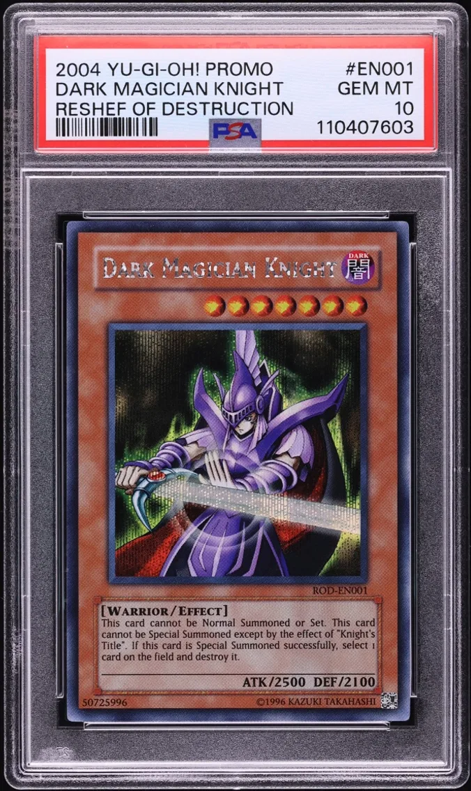 2004 #ROD-EN001 Dark Magician Knight PSA 10 Yu-Gi-Oh! ROD Promo Prismatic Secret Rare
