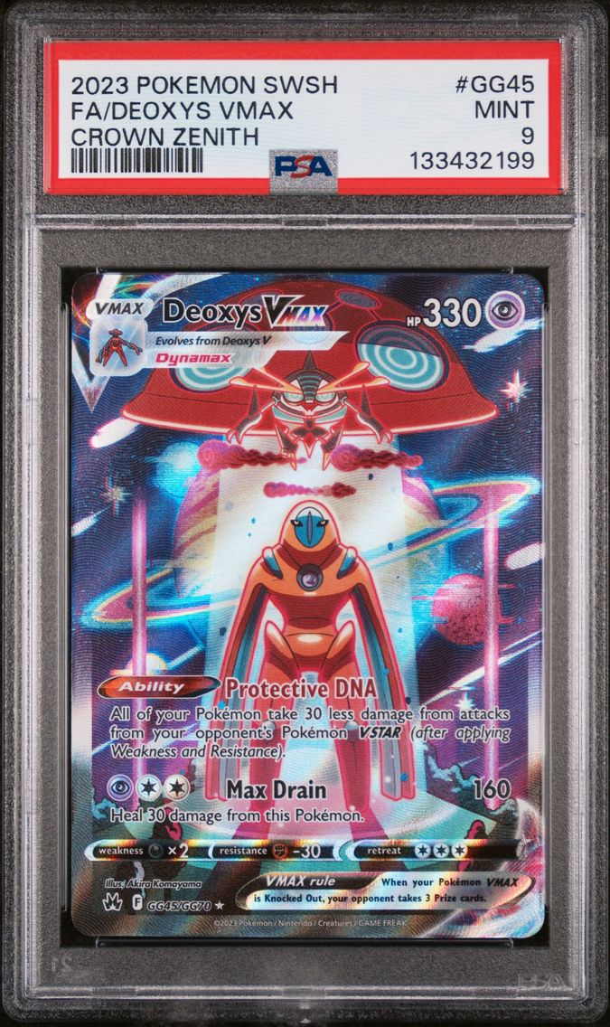 2023 #GG45 Full Art/Deoxys Vmax PSA 9 Sword and Shield Crown Zenith Pokemon