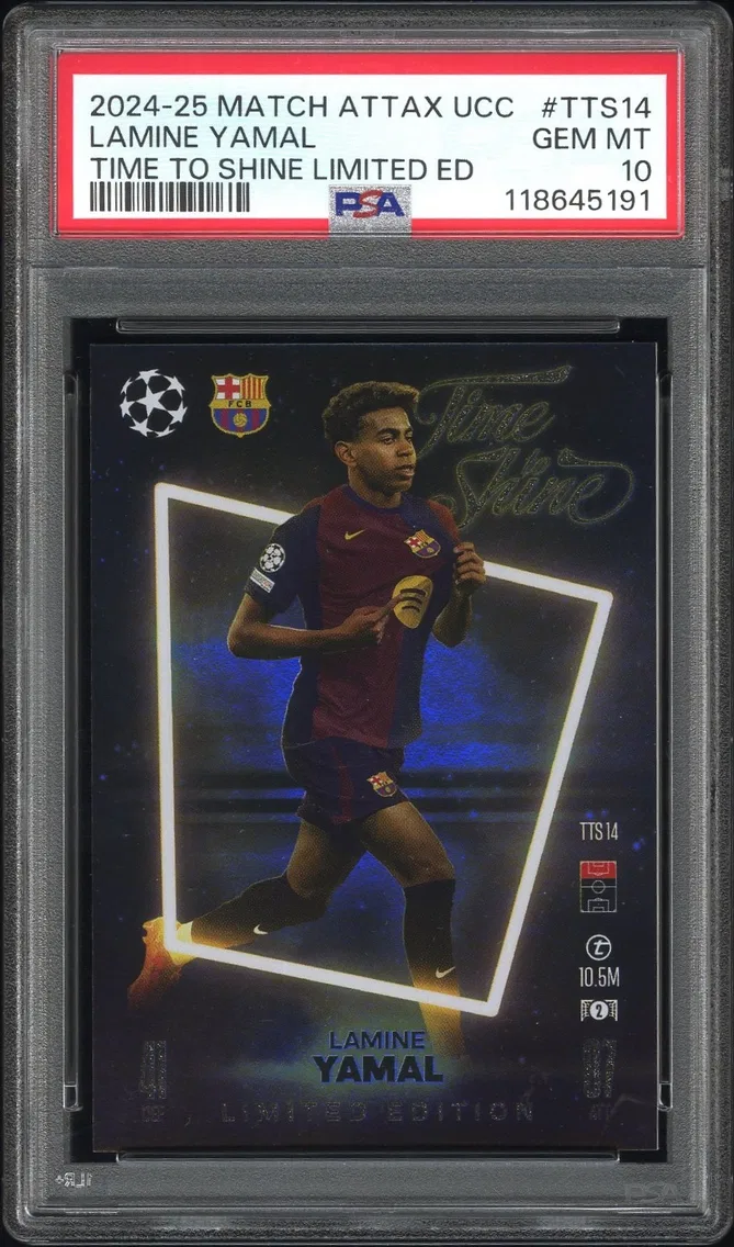 2024 #TTS14 Lamine Yamal PSA 10 Match Attax UEFA Club Competitions Time to Shine Limited Edition