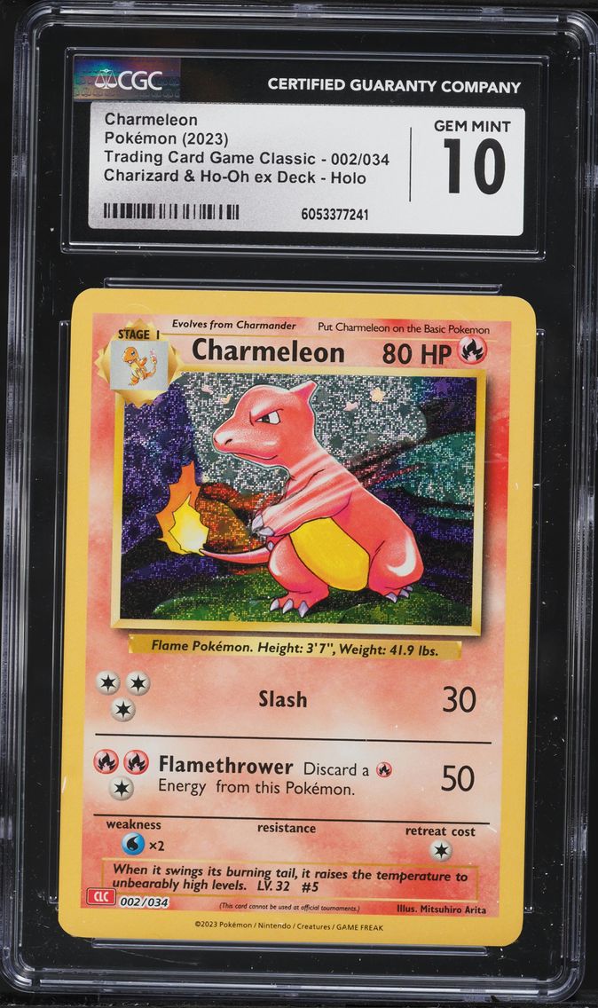 2023 #002 Charmeleon CGC 10 Clc-Trading Card Game Classic Charizard & HO-Oh EX Deck Pokemon