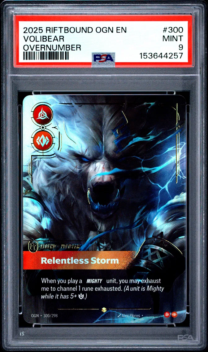 2025 #300 Volibear - Relentless Storm PSA 9 Riftbound: League of Legends Ogn-Origins