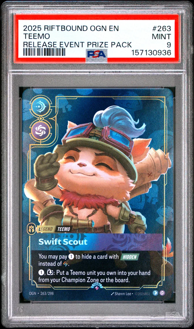 2025 #263 Teemo - Swift Scout PSA 9 Riftbound: League of Legends Ogn-Origins