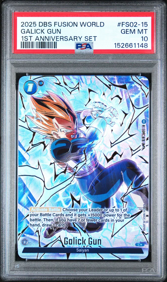 2025 #FS02-15 Galick Gun PSA 10 Dragon Ball Super Card Game Fusion World 1st Anniversary Set