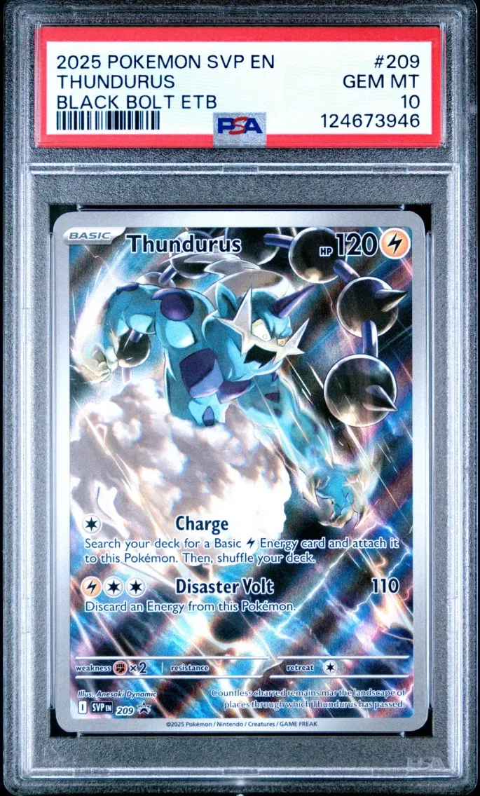 2025 Pokemon Svp EN-SV Black Star Promo Thundurus Svp EN-SV Black Star Promo #209 PSA 10