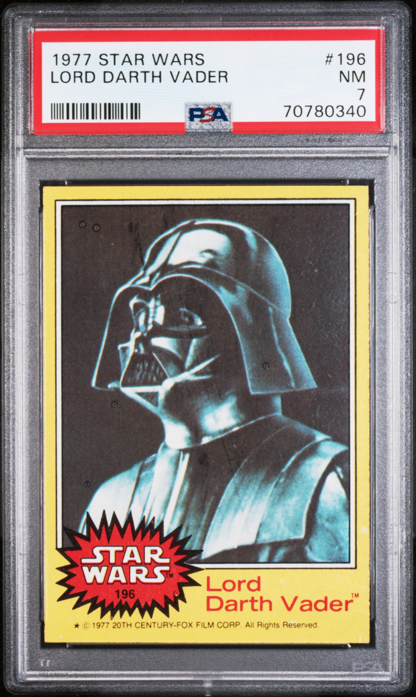 1977 #196 Lord Darth Vader PSA 7 Star Wars