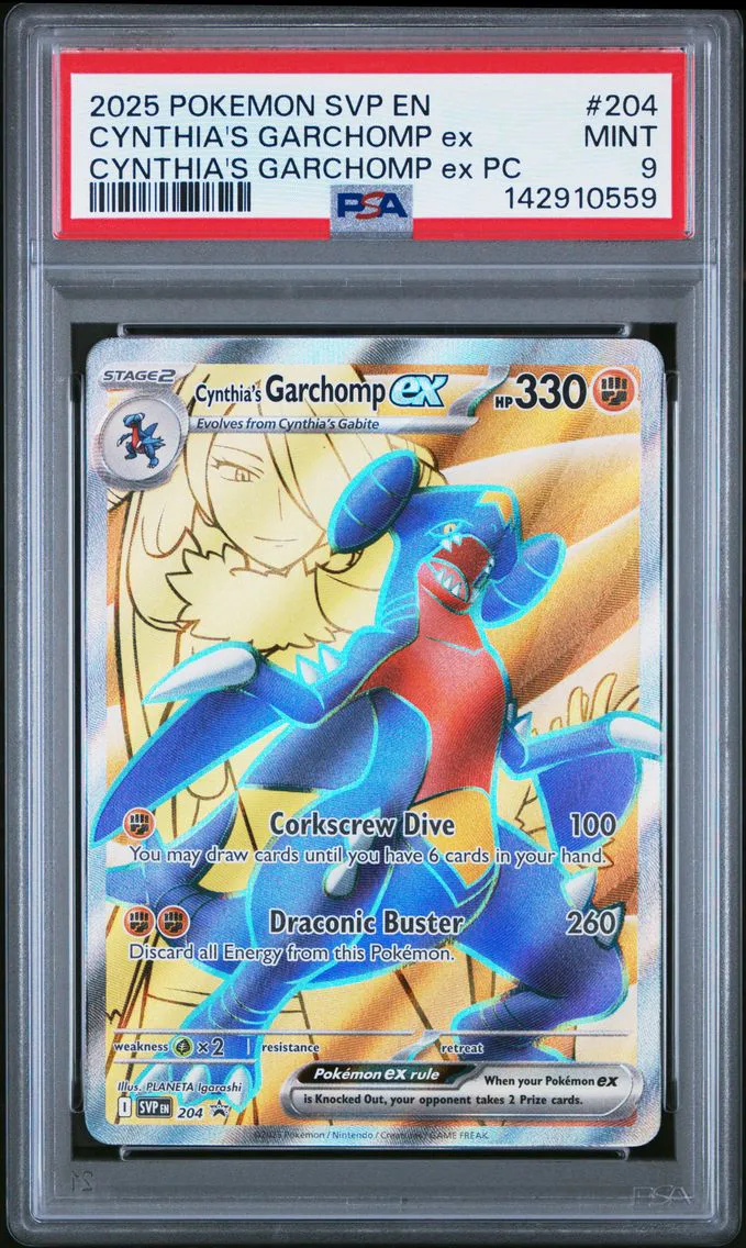 2025 #204 Cynthia's Garchomp EX PSA 9 Svp EN-SV Black Star Promo