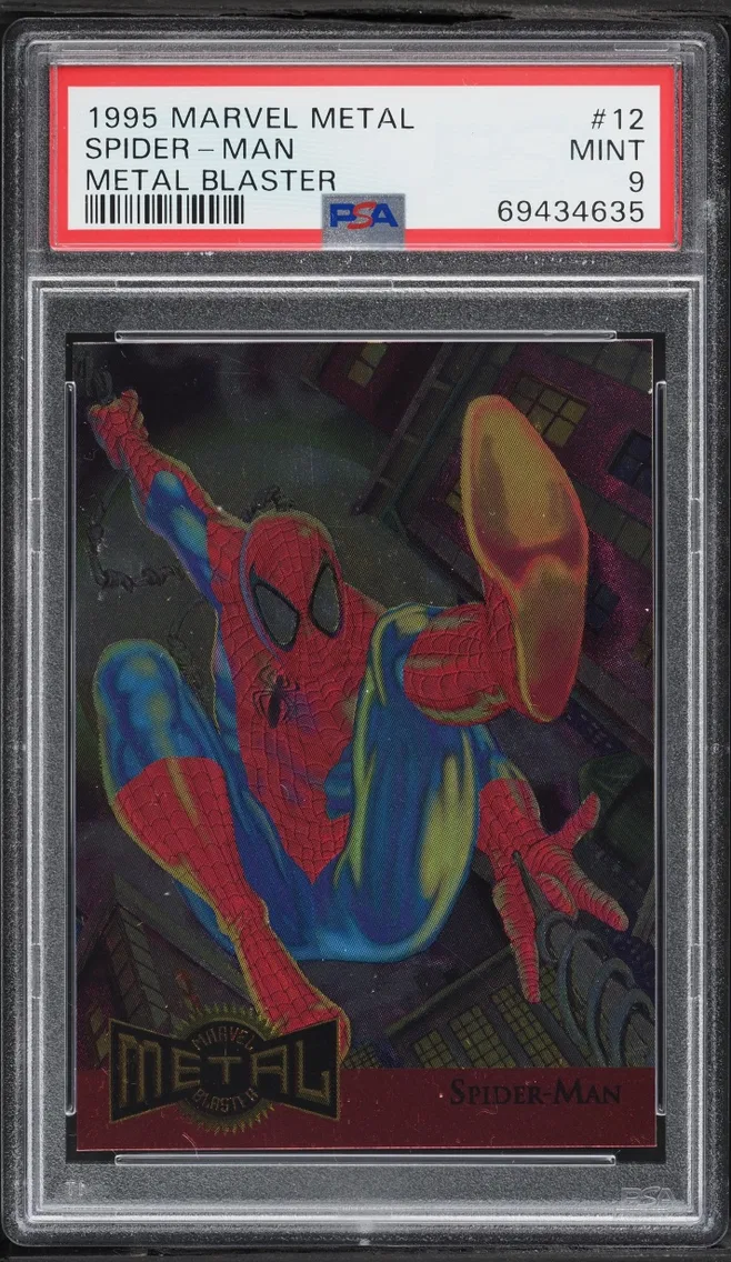 1995 #12 Marvel Metal Blaster Spider-Man MINT PSA 9