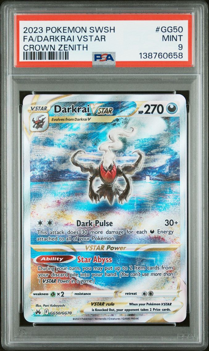 2023 #GG50 Full Art/Darkrai Vstar PSA 9 Sword and Shield Crown Zenith Pokemon