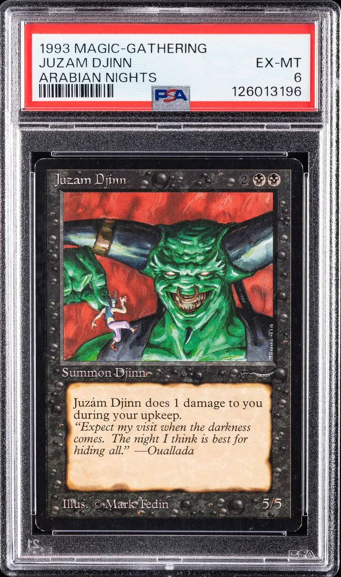 1993 #NA Juzam Djinn PSA 6 Arabian Nights Magic The Gathering