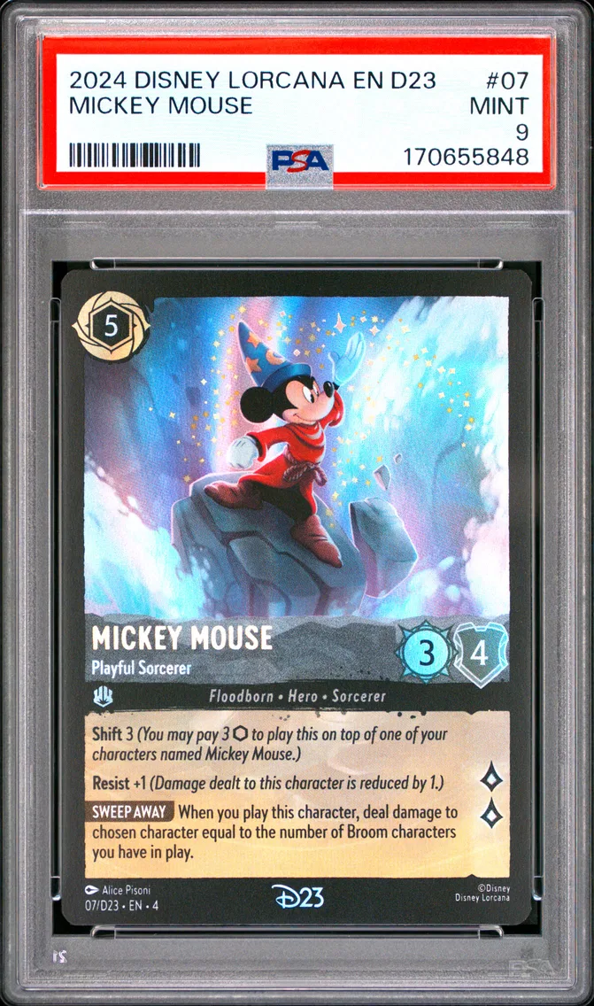 2024 #07 Mickey Mouse - Playful Sorcerer PSA 9 Disney Lorcana EN D23-D23 Expo Promo