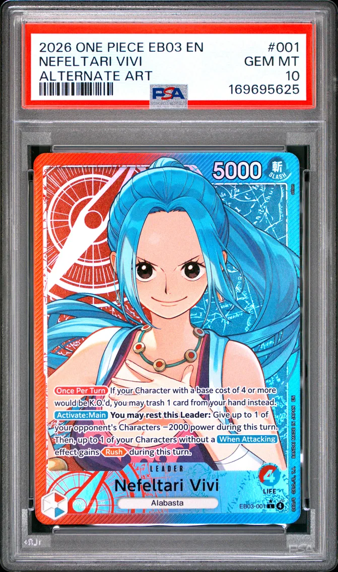 2026 #001 Nefeltari Vivi PSA 10 One Piece EB03-Extra Booster -One Piece Heroines Edition-
