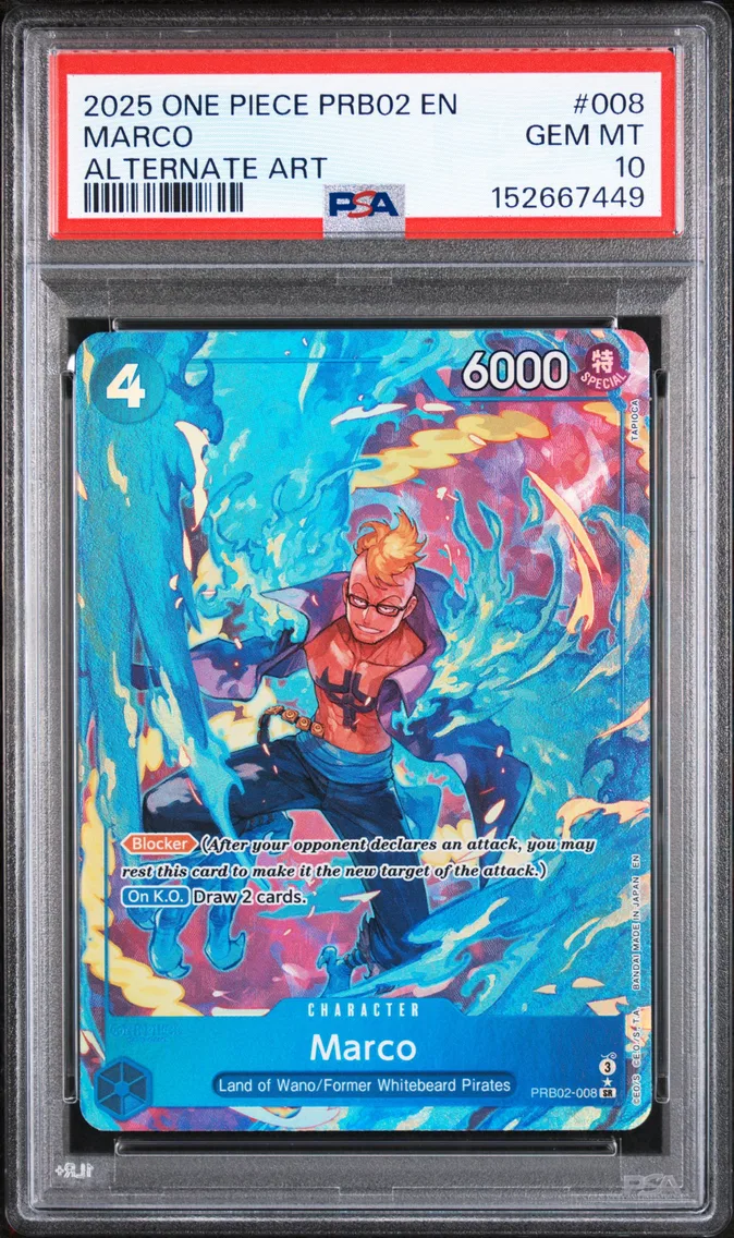 2025 #008 Marco PSA 10 One Piece PRB02-Premium Booster -One Piece Card the Best- Vol.2