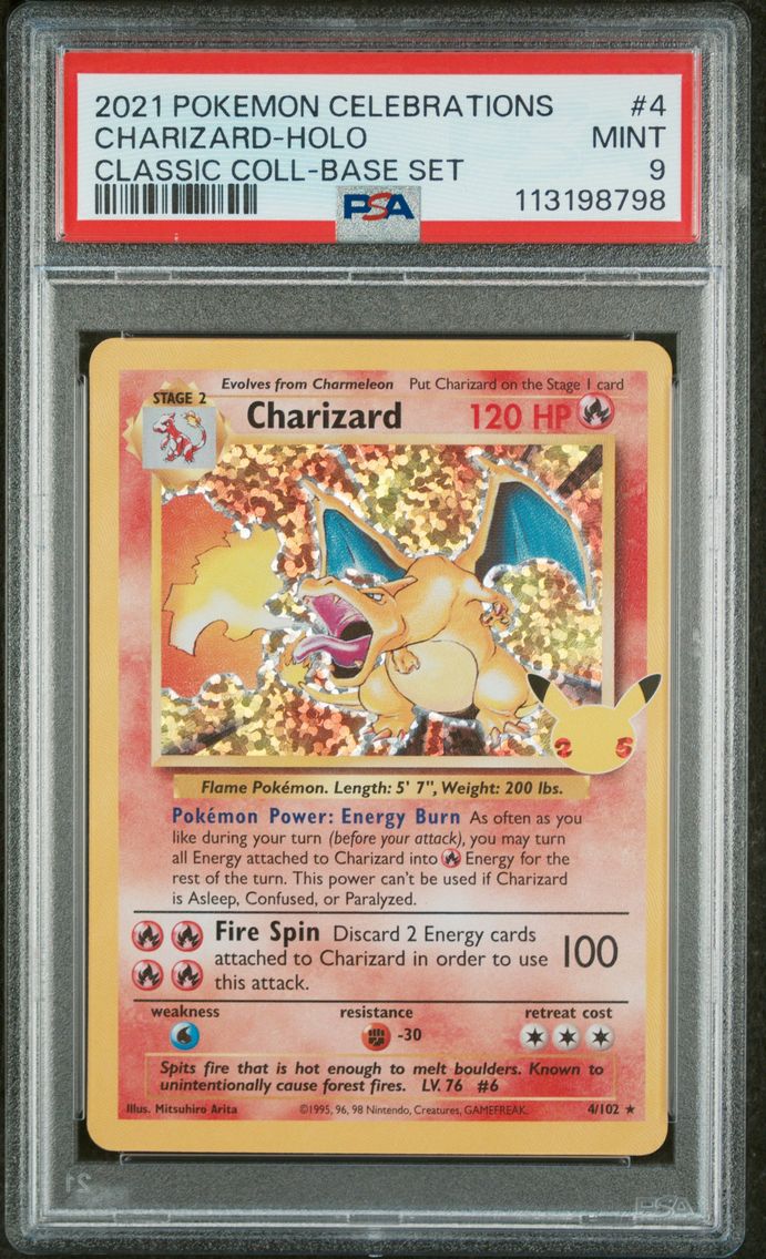 2021 #4 Charizard-Holo PSA 9 Celebrations Classic Collection
